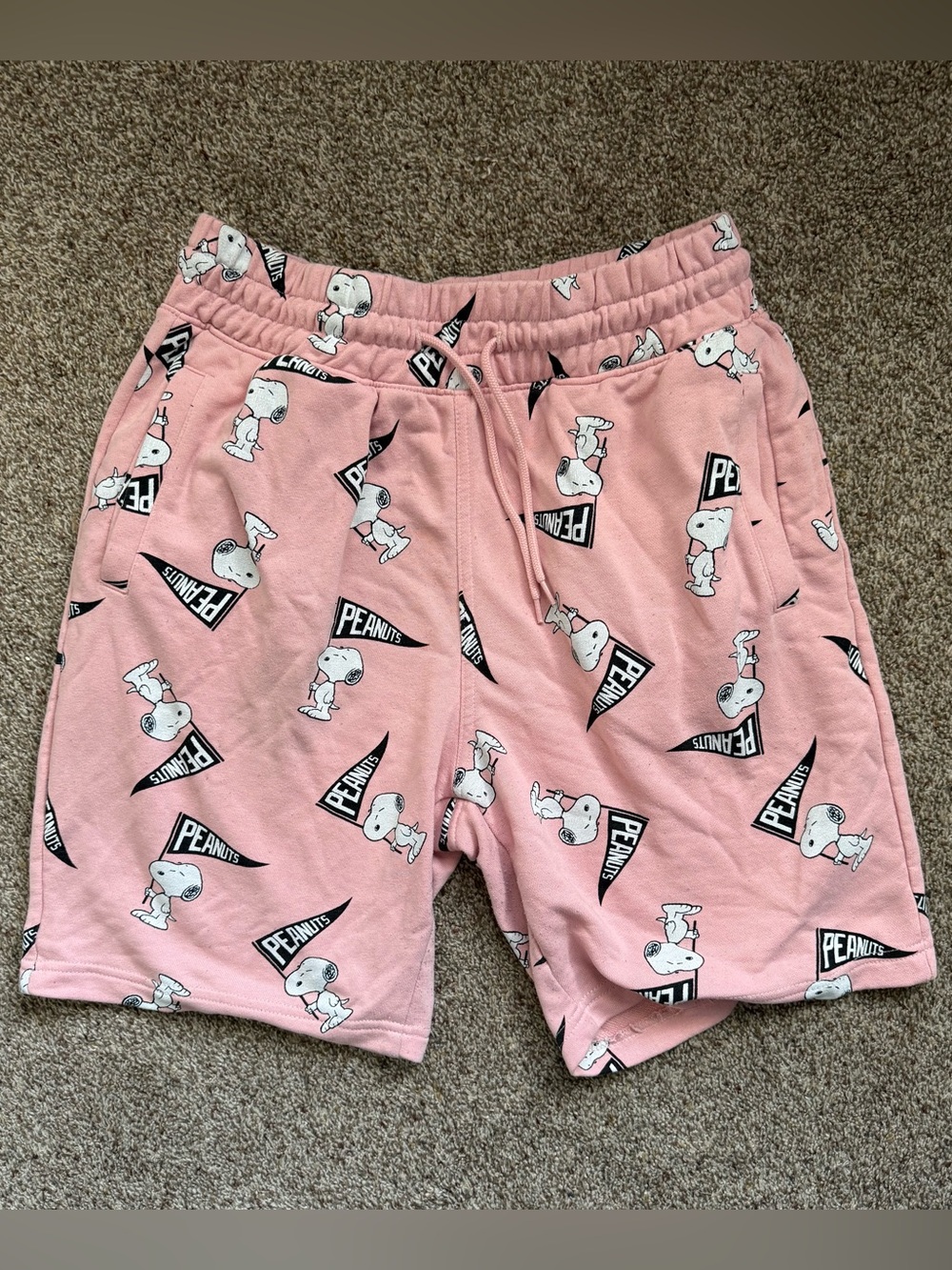 H&M Pink Peanuts Snoopy Printed Men's Athletic Shorts